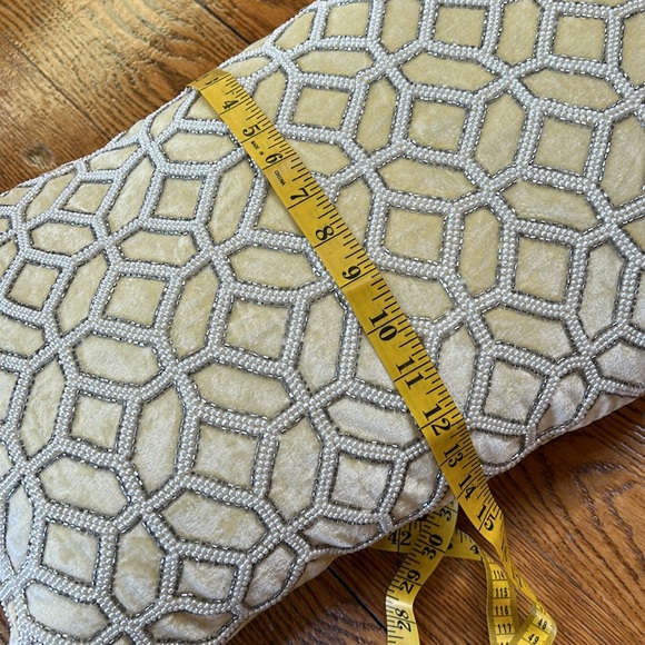 Artistic Accents 14”x24” accent pillow with silver beads and white pearl beads. - Picture 8 of 12